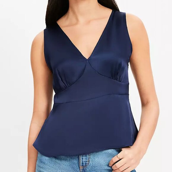 NWT LOFT Double V Peplum Tank Top - Picture 2 of 4
